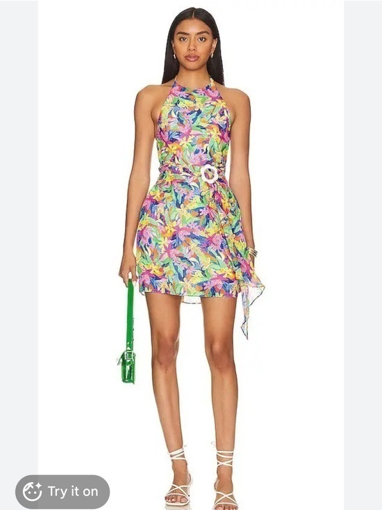 REVOLVE Dresses & Skirts - Amanda Uprichard Marin Dress Paradiso Floral Print REVOLVE NWT Halter Mini Dress
